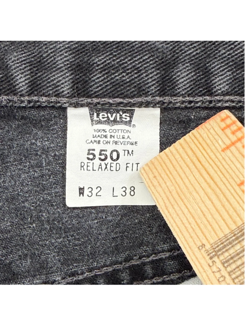 Men's Vintage Levi's 550 32x38 (Fits 30x36) Black Relaxed Fit Made In USA Black